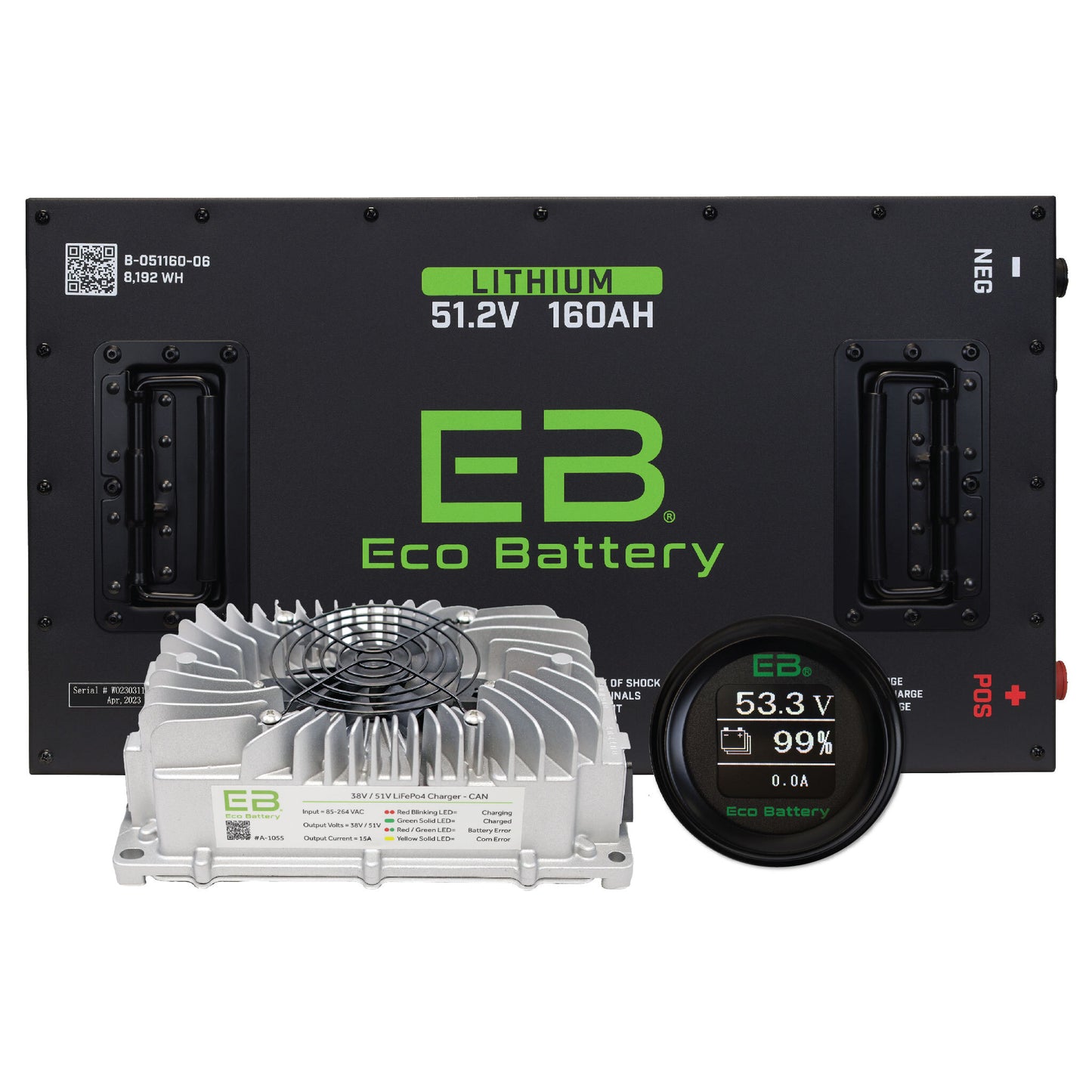 Eco Battery 48V (51v) 160Ah LifePo4 Golf Cart Lithium Battery Bundle - CHOOSE CART MODEL